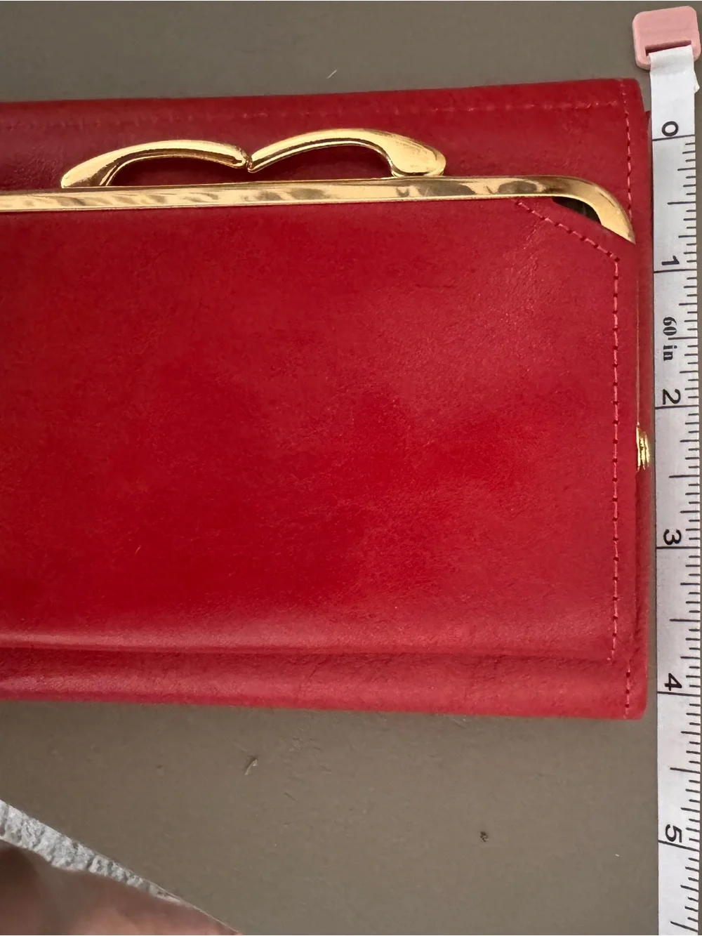 Vintage 60s 70s Amity Red Cowhide Leather Wallet